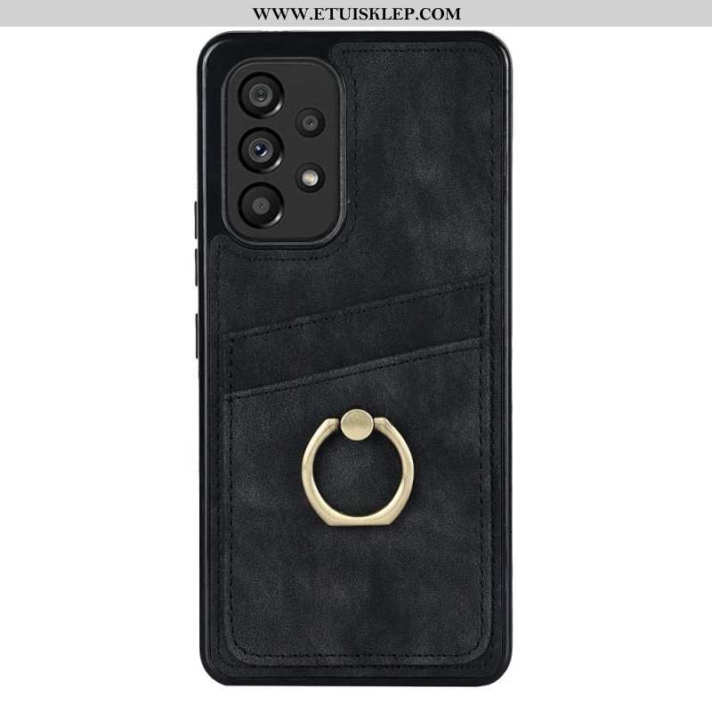 Etui do Samsung Galaxy A53 5G Vintage Wspornik Pierścieniowy I Uchwyt Na Kartę
